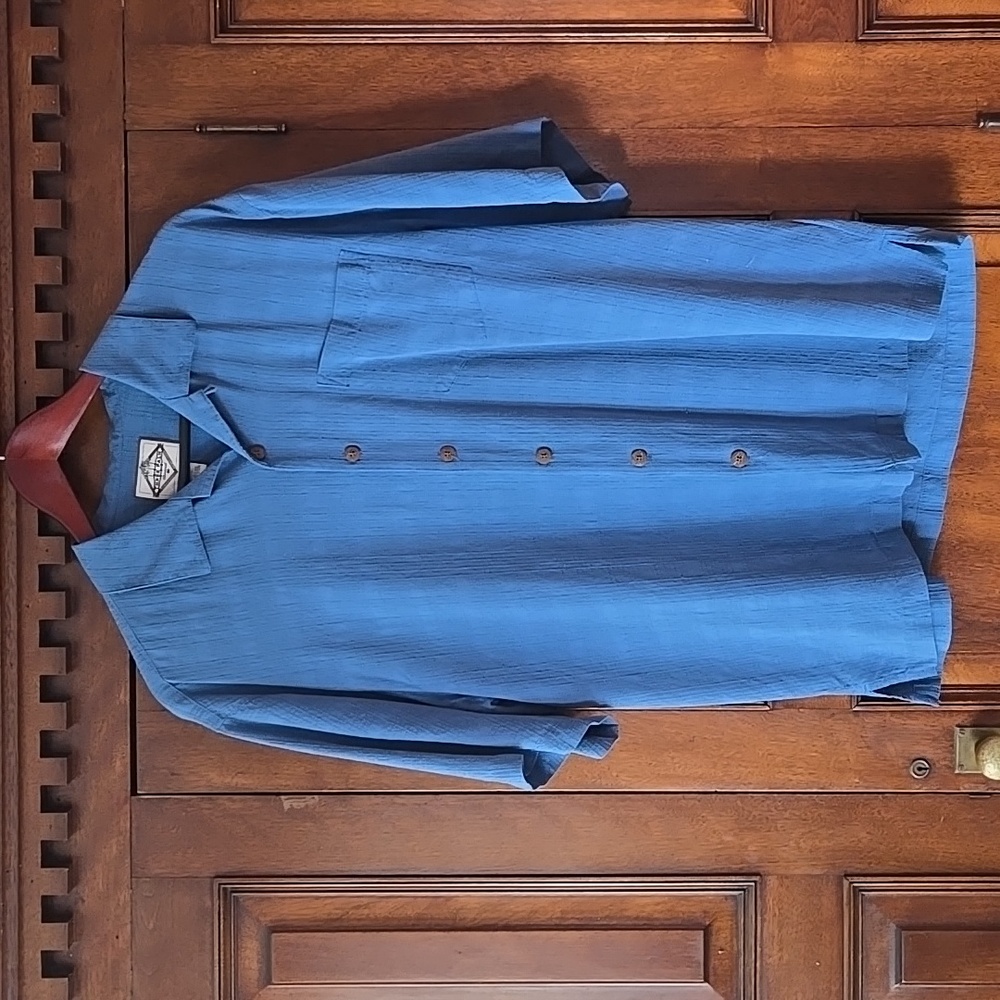 Three Palm Casual Short Sleeve Silk Shirt Size Large